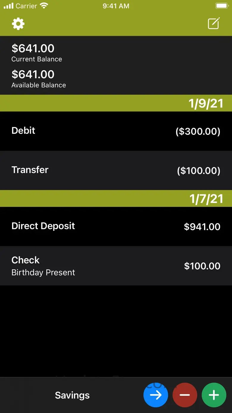 Transactions: Simple Checkbook 1.5.3