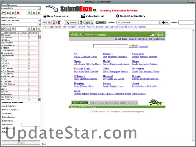 SubmitEaze - Directory Submisison Software 10.0