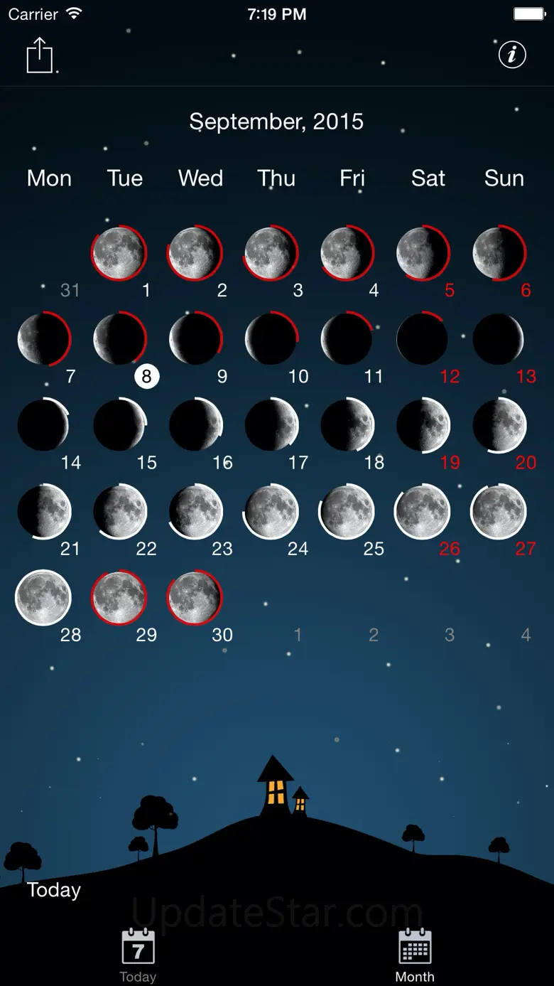Sky and Moon phases calendar 1.14