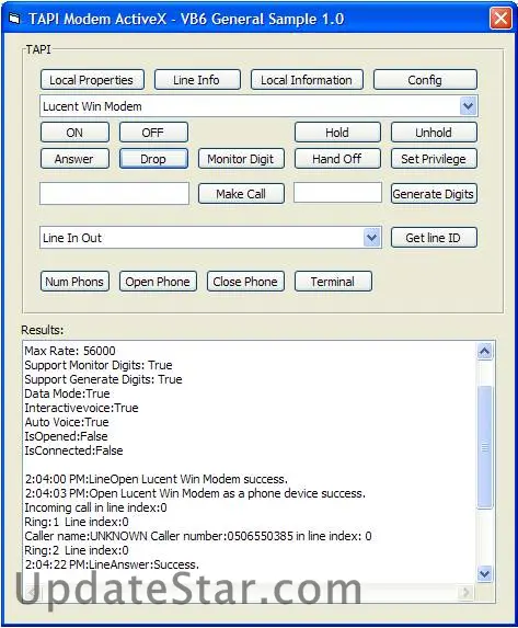 TAPI Modem ActiveX (OCX) 1.9.2