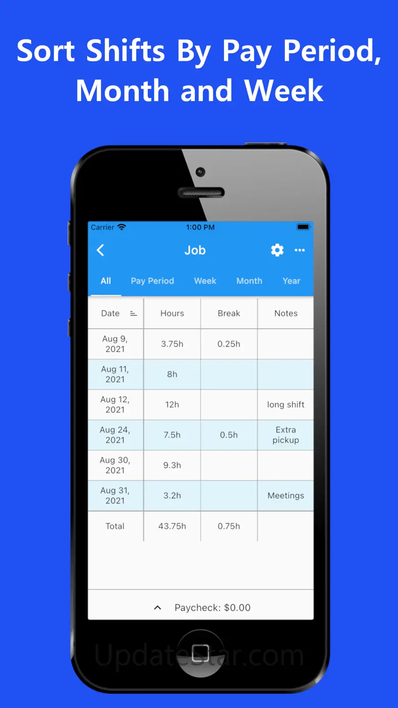 Work Log - Shift Tracker 1.5.8
