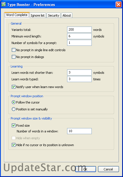 Type Booster 1.4