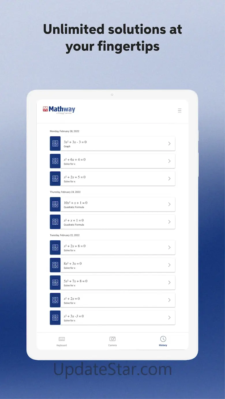 Mathway: Scan & Solve Problems 5.11.0