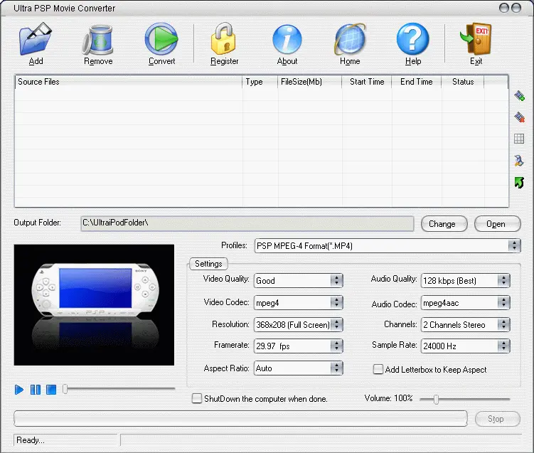 Ultra PSP Movie Converter 6.1.1208