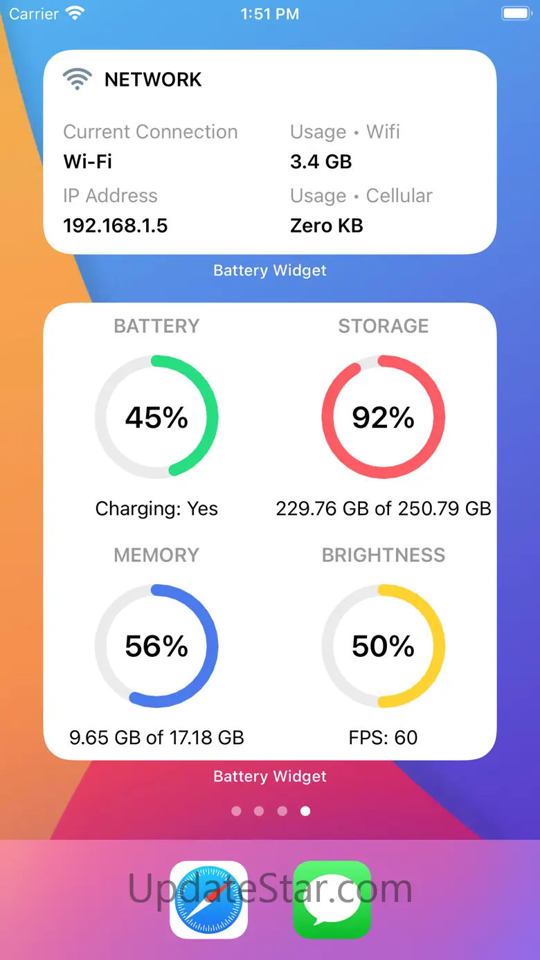 Battery Widget: CPU Disk Usage 3.4
