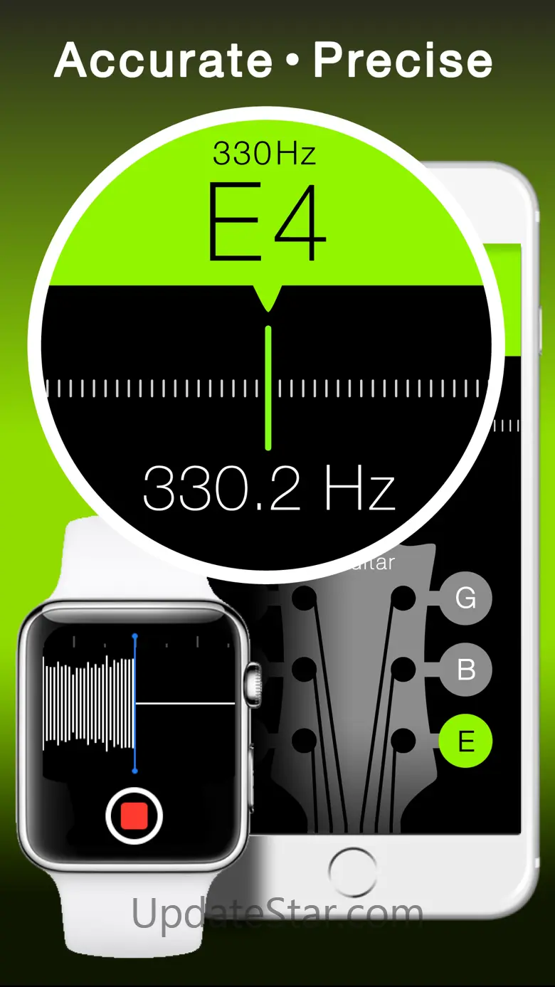 Free Guitar and String Instruments Chromatic Tuner with Tone Generator - Apple Watch Edition 1.0