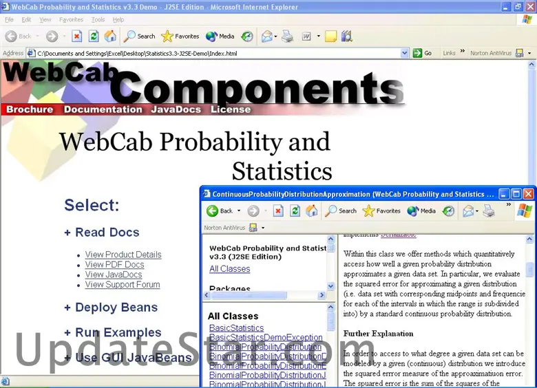 WebCab Probability and Stat (J2EE Ed.) 3.6