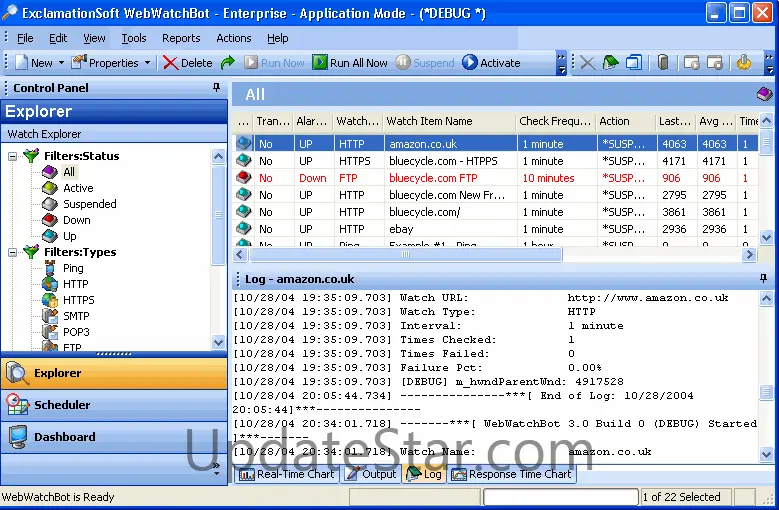 WebWatchBot Website Monitoring Software 8.0.1