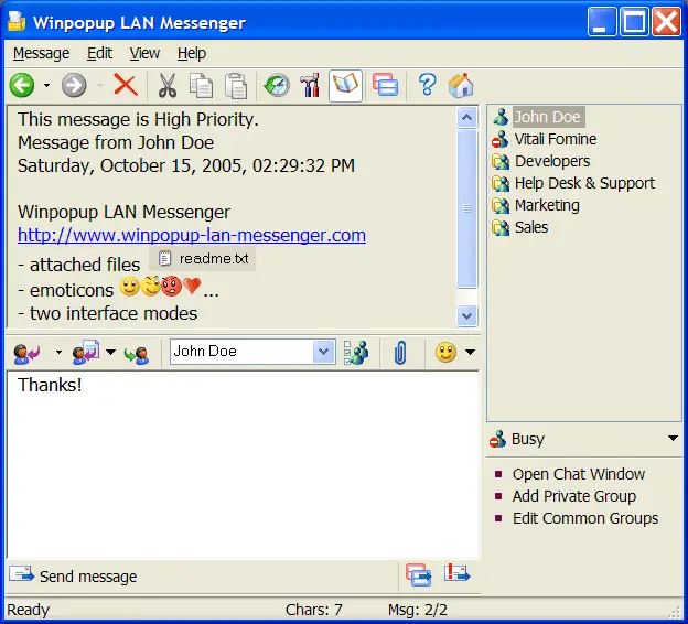 Winpopup LAN Messenger 5.5