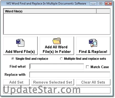 MS Word Find and Replace In Multiple Documents Software 7.0