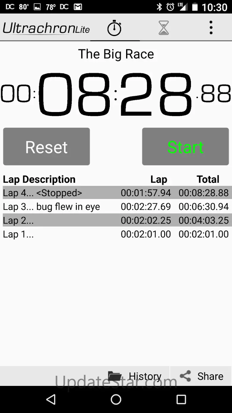 Ultrachron Stopwatch Lite 2.07