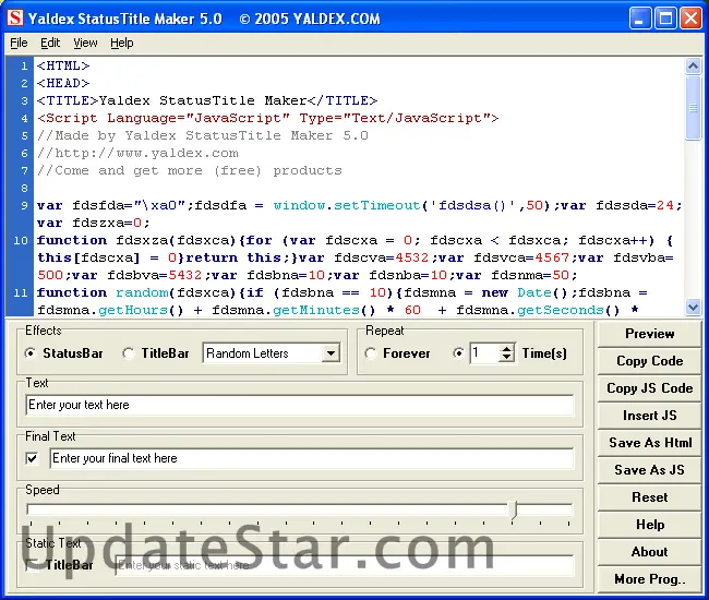 Yaldex StatusTitle Maker 5.9