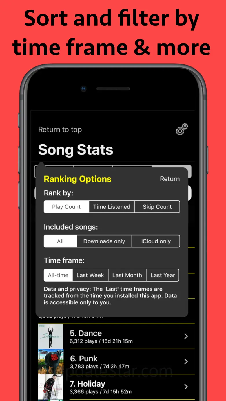 Song Stats for Apple Music 8.998