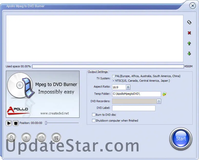 Apollo MPEG to DVD Burner 5.0.3