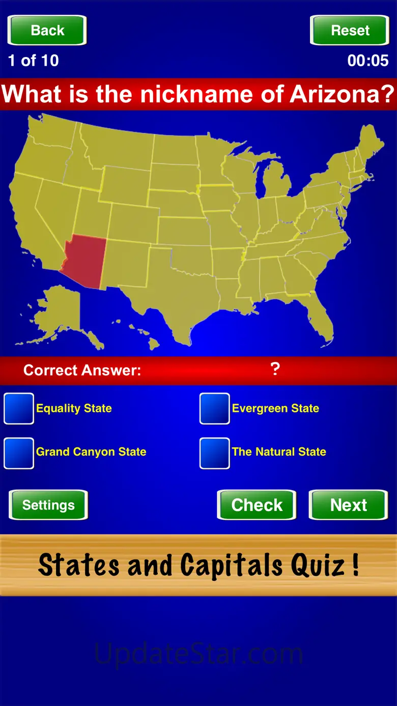 States and Capitals Quiz ! 2.4