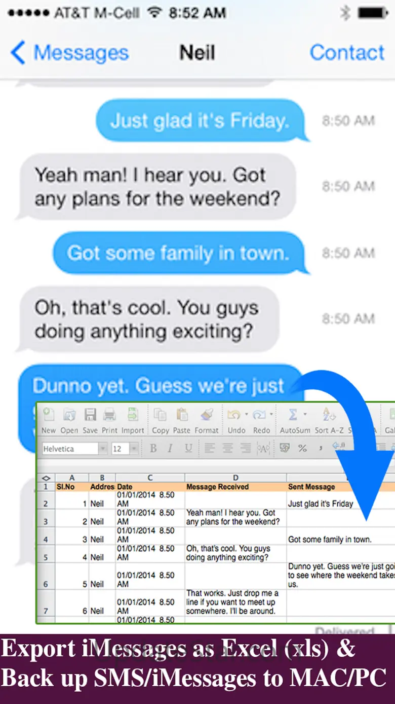 Export Messages - Save Print Backup Recover Text SMS iMessages 1.1