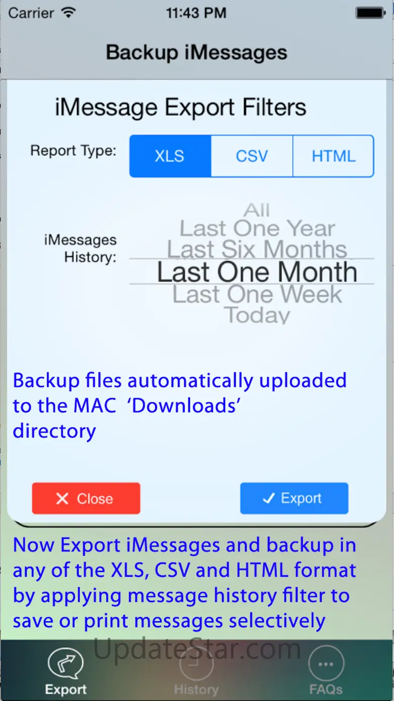 Export Messages - Save Print Backup Recover Text SMS iMessages 1.1