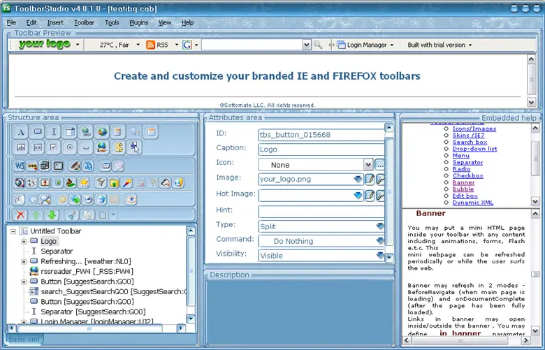 ToolbarStudio custom toolbar software 4.0