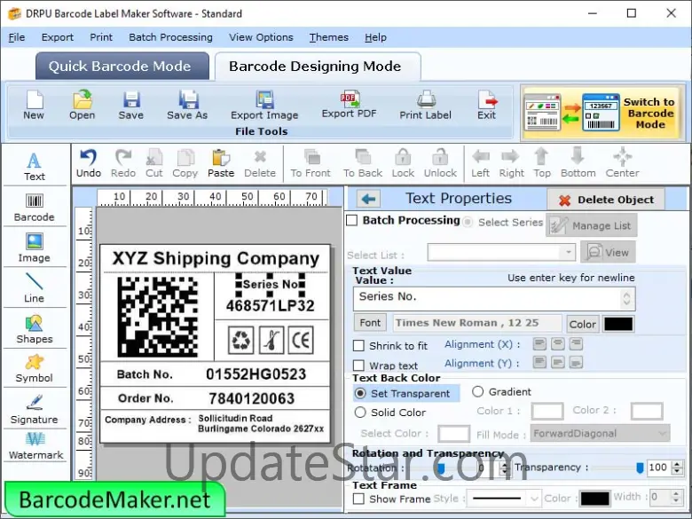 Barcode Maker Software Standard 9.8