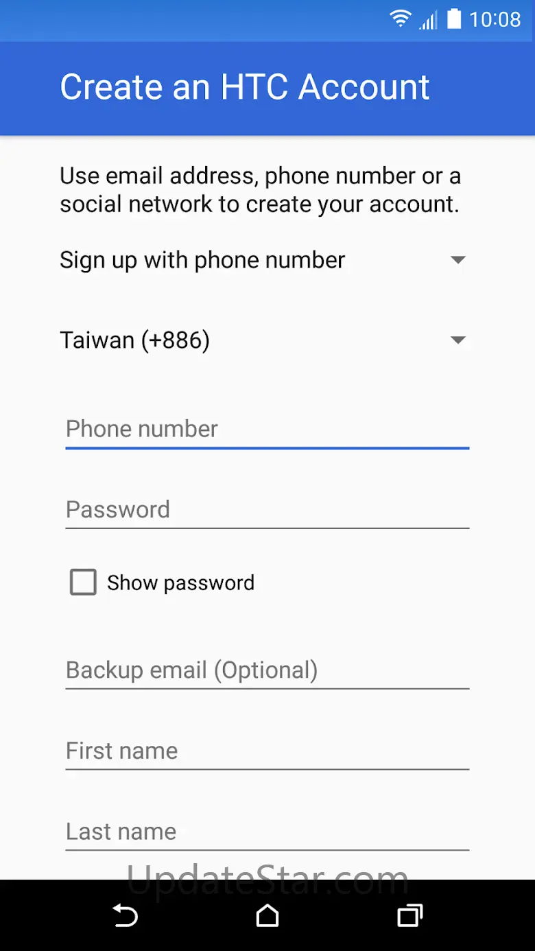HTC Account—Services Sign-in 8.70.1104999