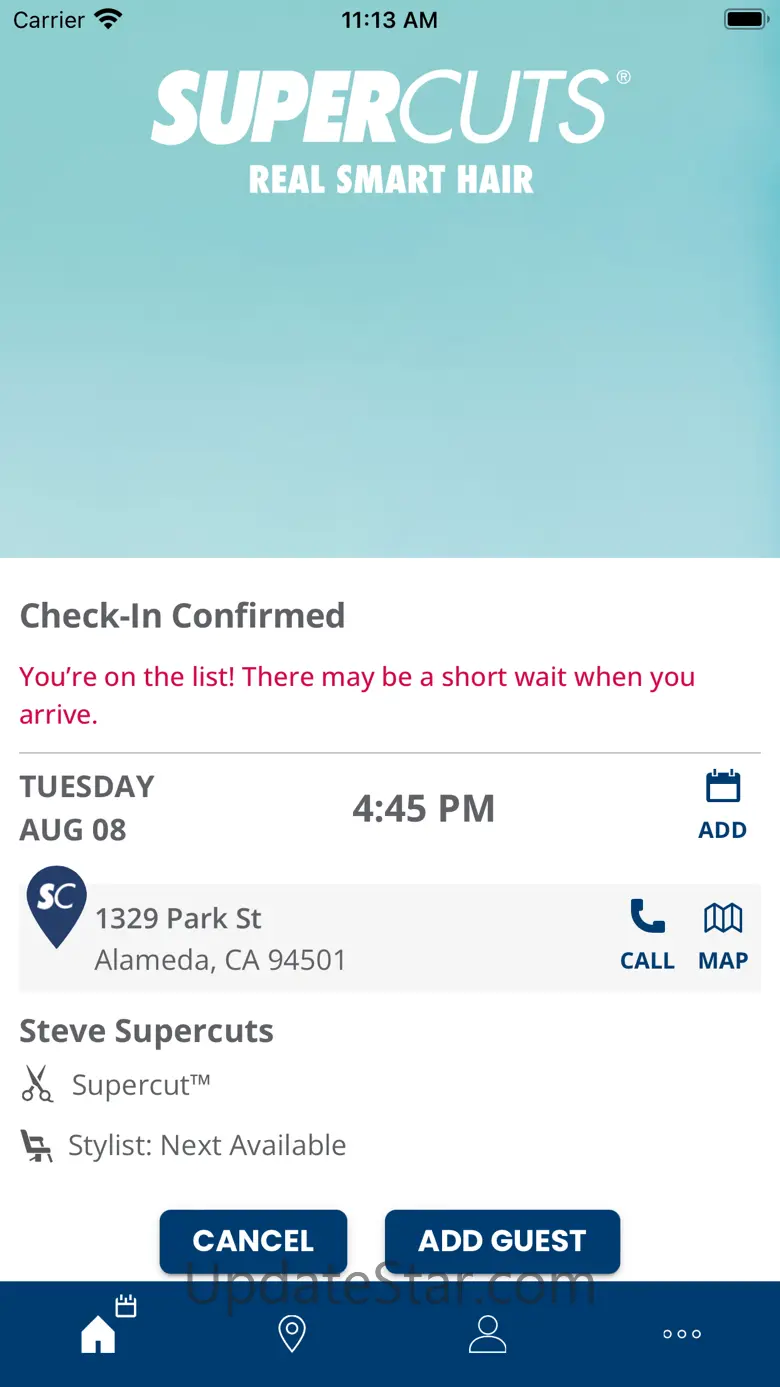Supercuts Hair Salon Check-in 7.50