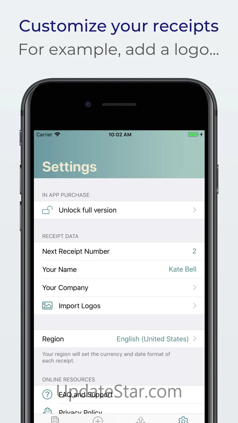 Receipts: create, print & mail 3.0