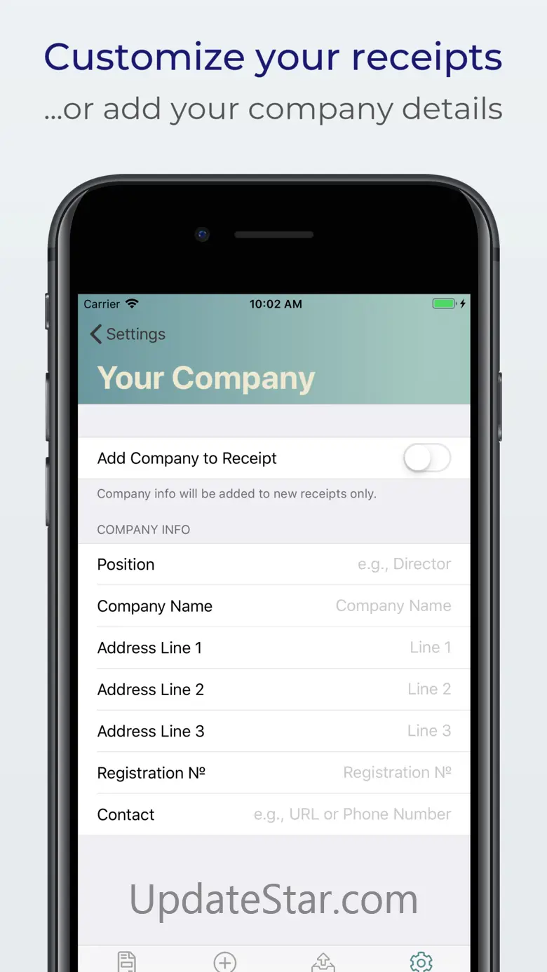 Receipts: create, print & mail 3.0