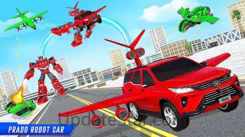 Flying Prado Car Robot Game 148