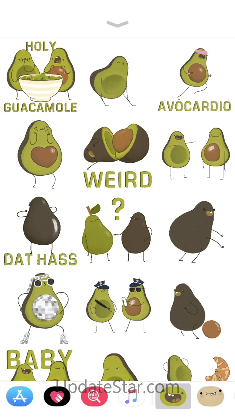 Avocado Stickers 3.4
