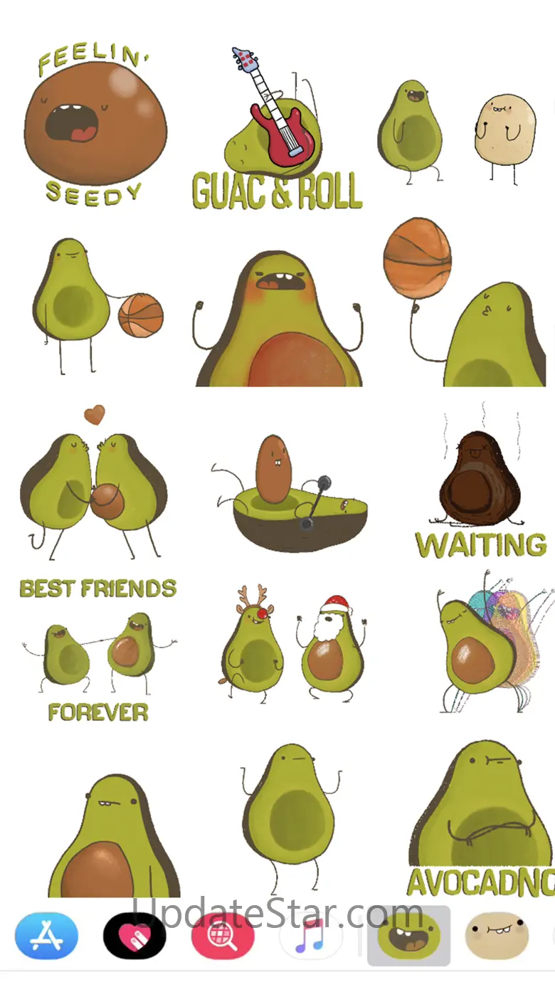 Avocado Stickers 3.4
