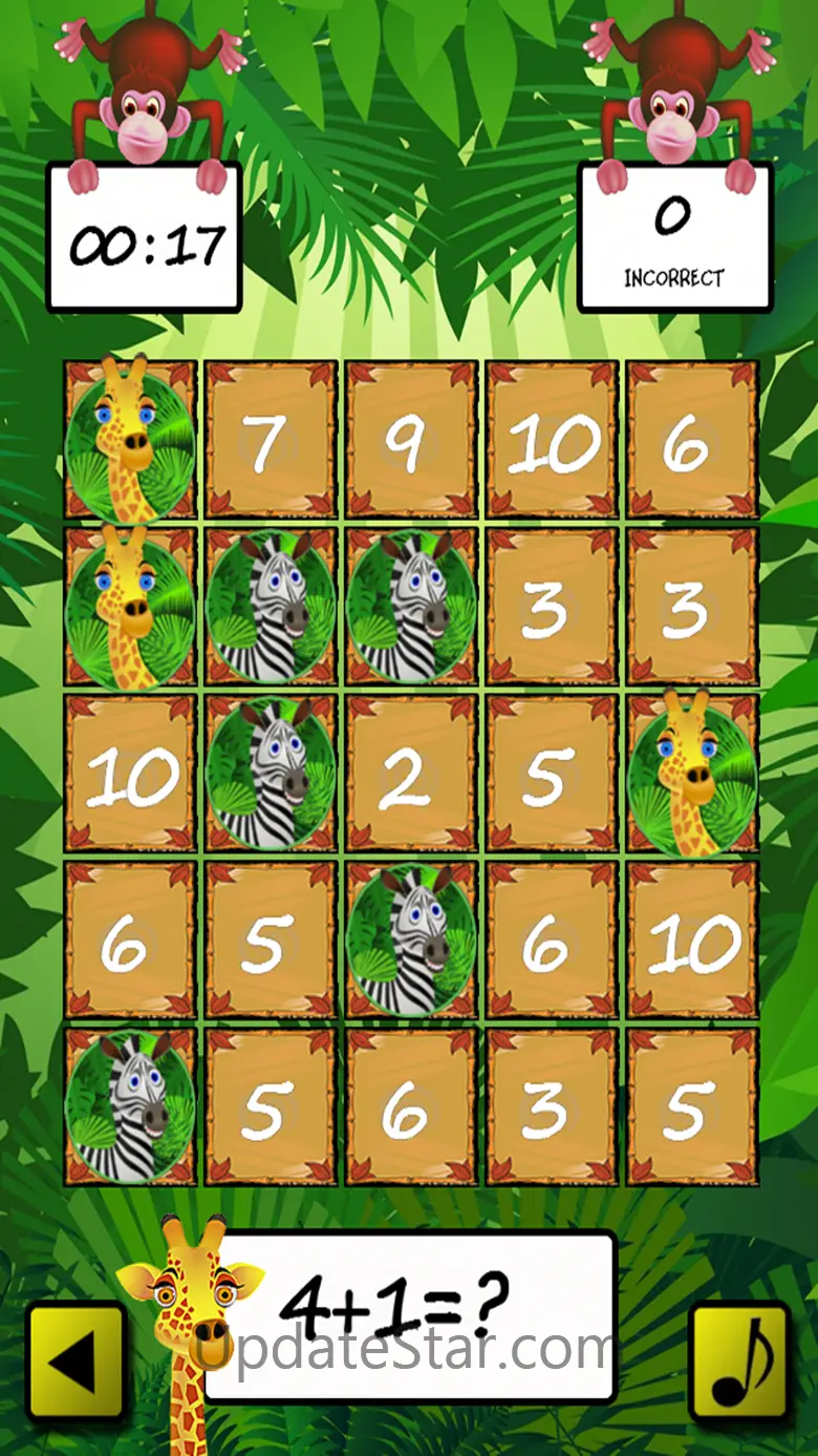 Jungle Math Bingo 2.0