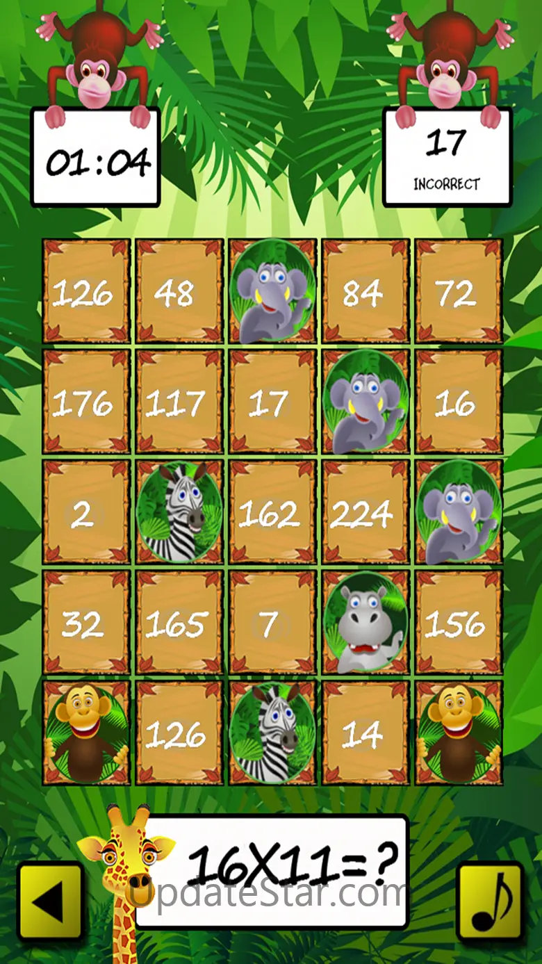 Jungle Math Bingo 2.0