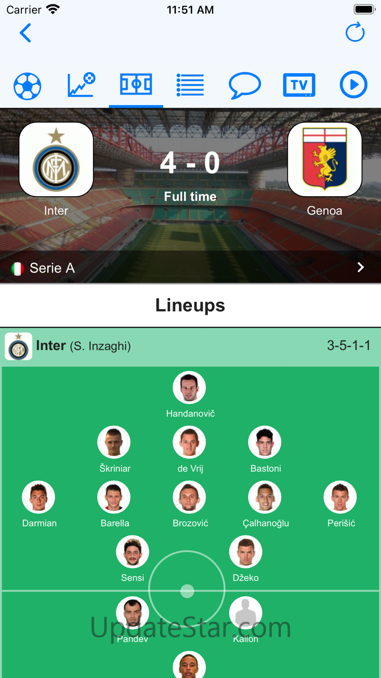 Live Scores for Serie A 4.1.1