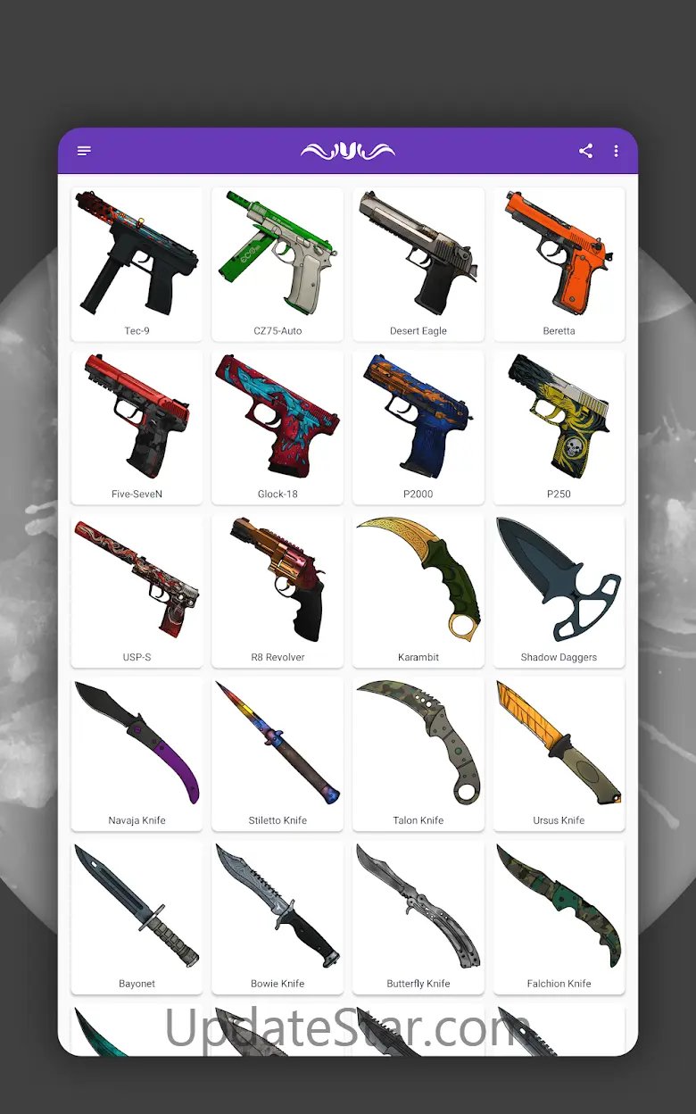How to draw weapons. Skins 5.4