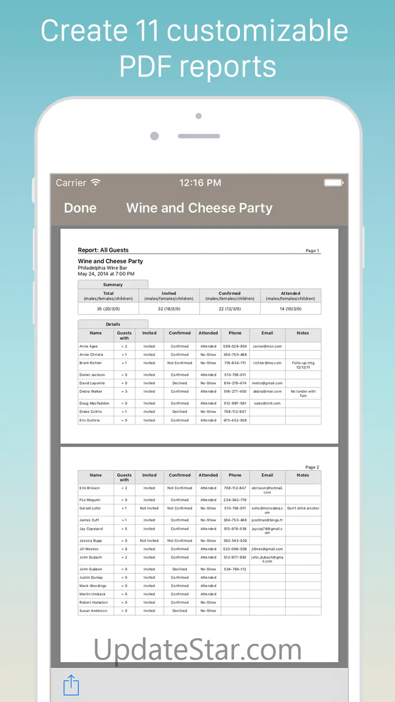 Guest List Organizer. 2.80