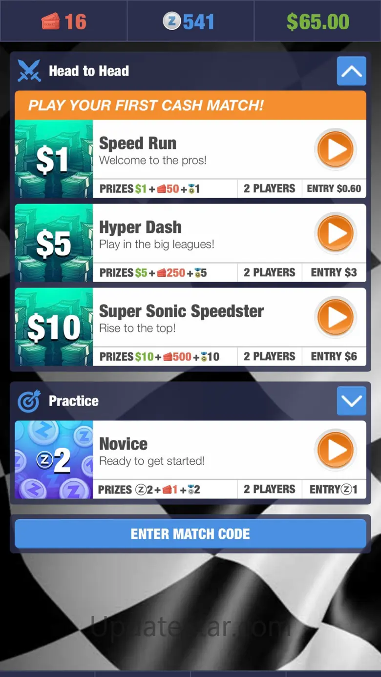 Real Money Racing Skillz 3.3
