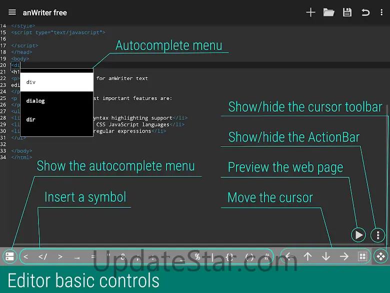 anWriter HTML editor 2.0.1