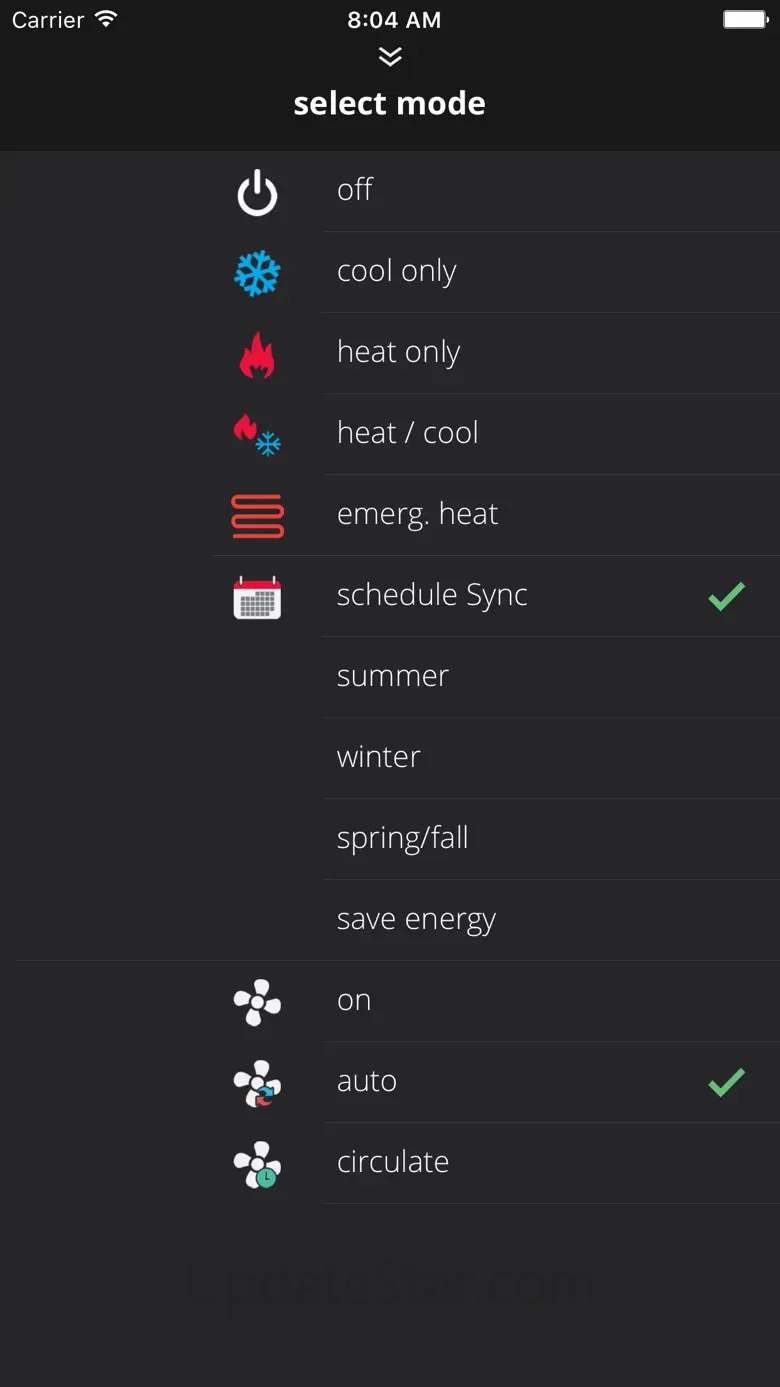 Comfort Sync® Thermostat 1.10.004