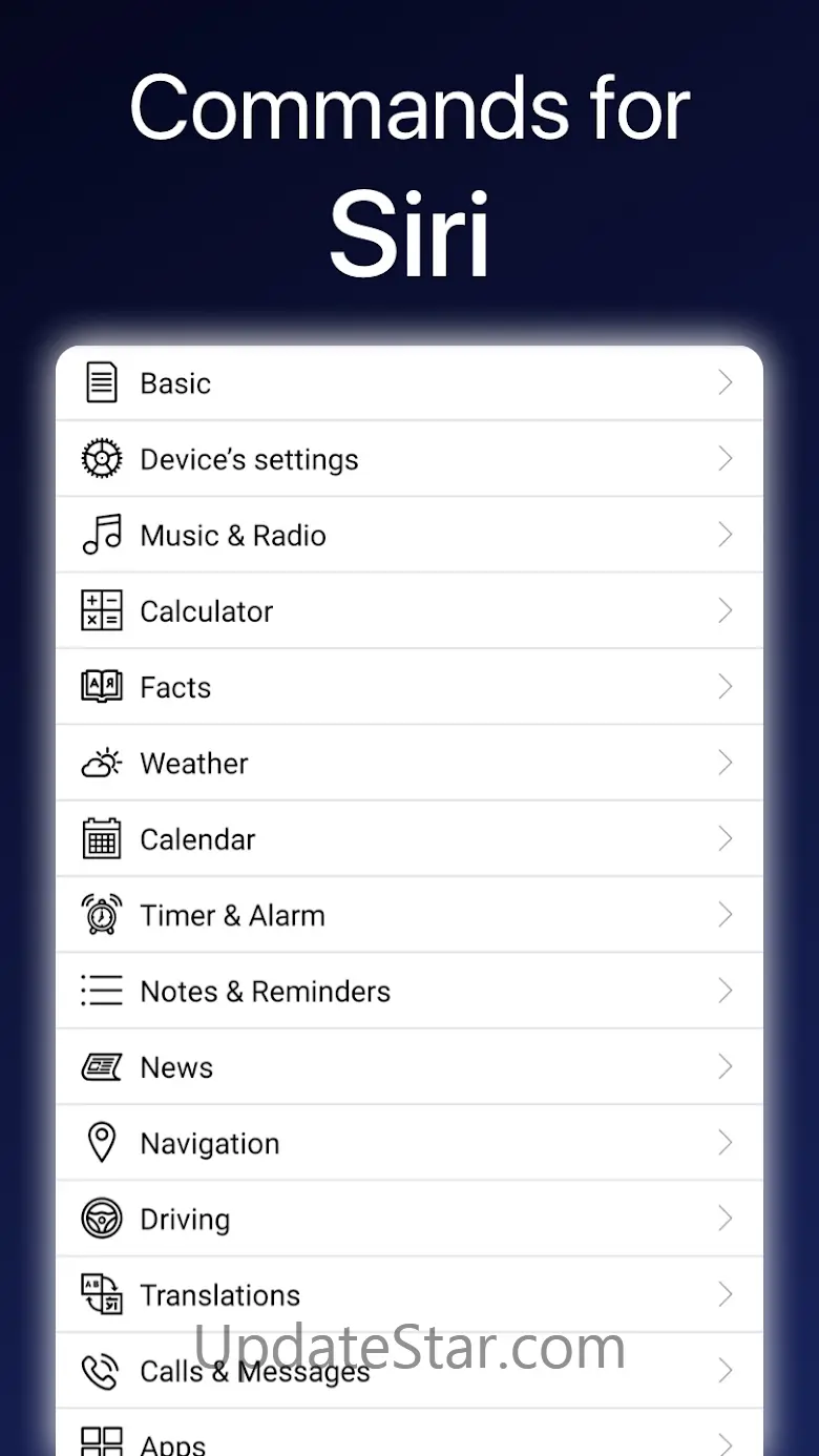 Commands for Siri 1.20