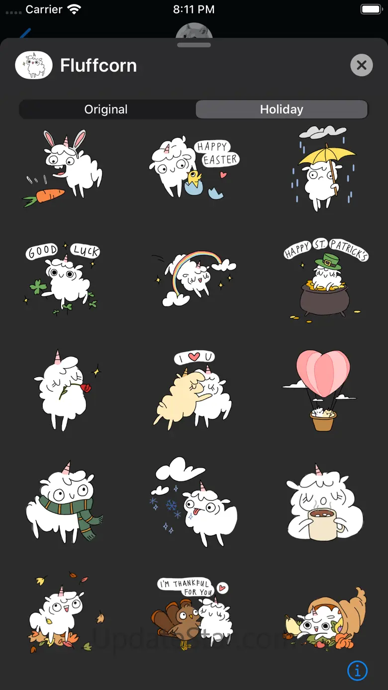 Fluffcorn Stickers 1.5