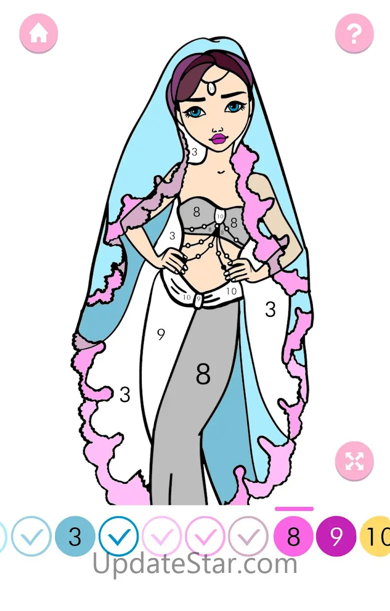Princess Coloring by Number 1.8.3.4