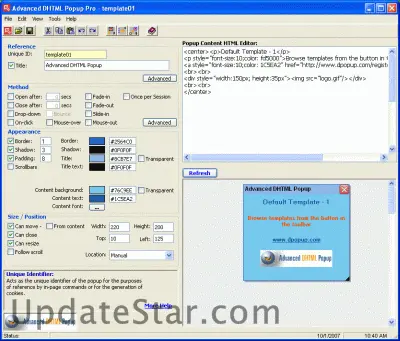 Advanced DHTML Popup Pro 3.11