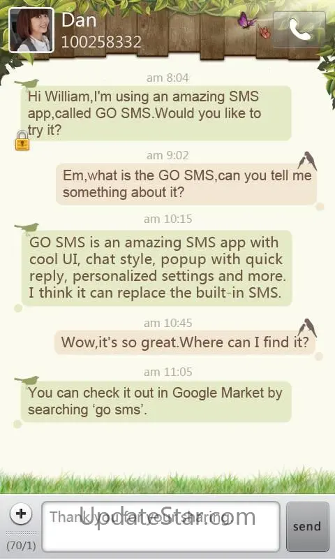 GO SMS Pro Springtime theme 1.2