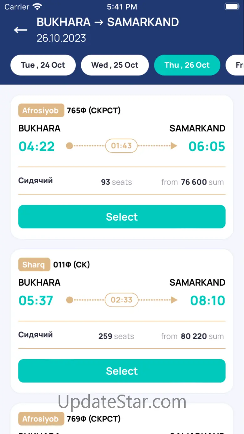 Uzrailways tickets 4.4.4