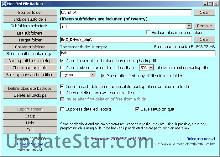 Modified File Backup 16.26