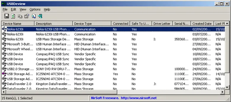 USBDeview 3.07