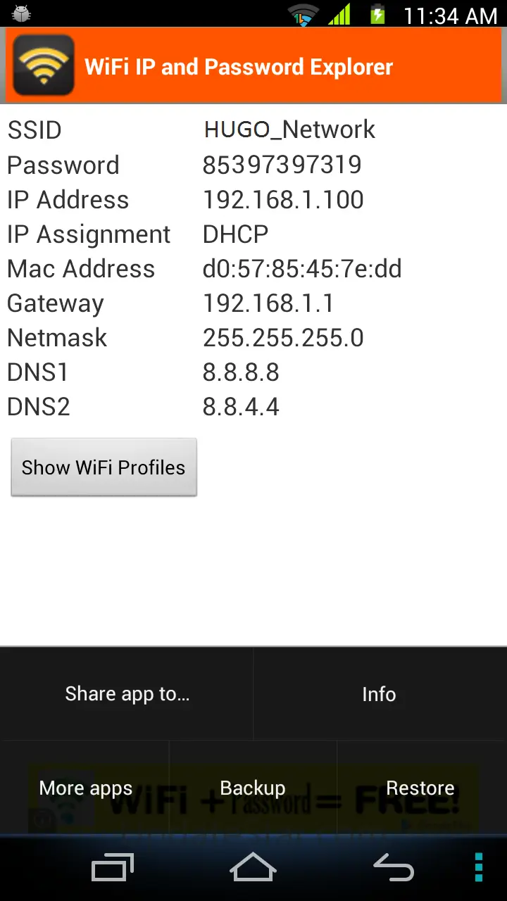 WiFi Password, IP, DNS 1.3.6