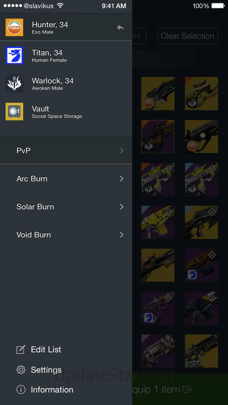 Loadouts for Destiny 1.8.5