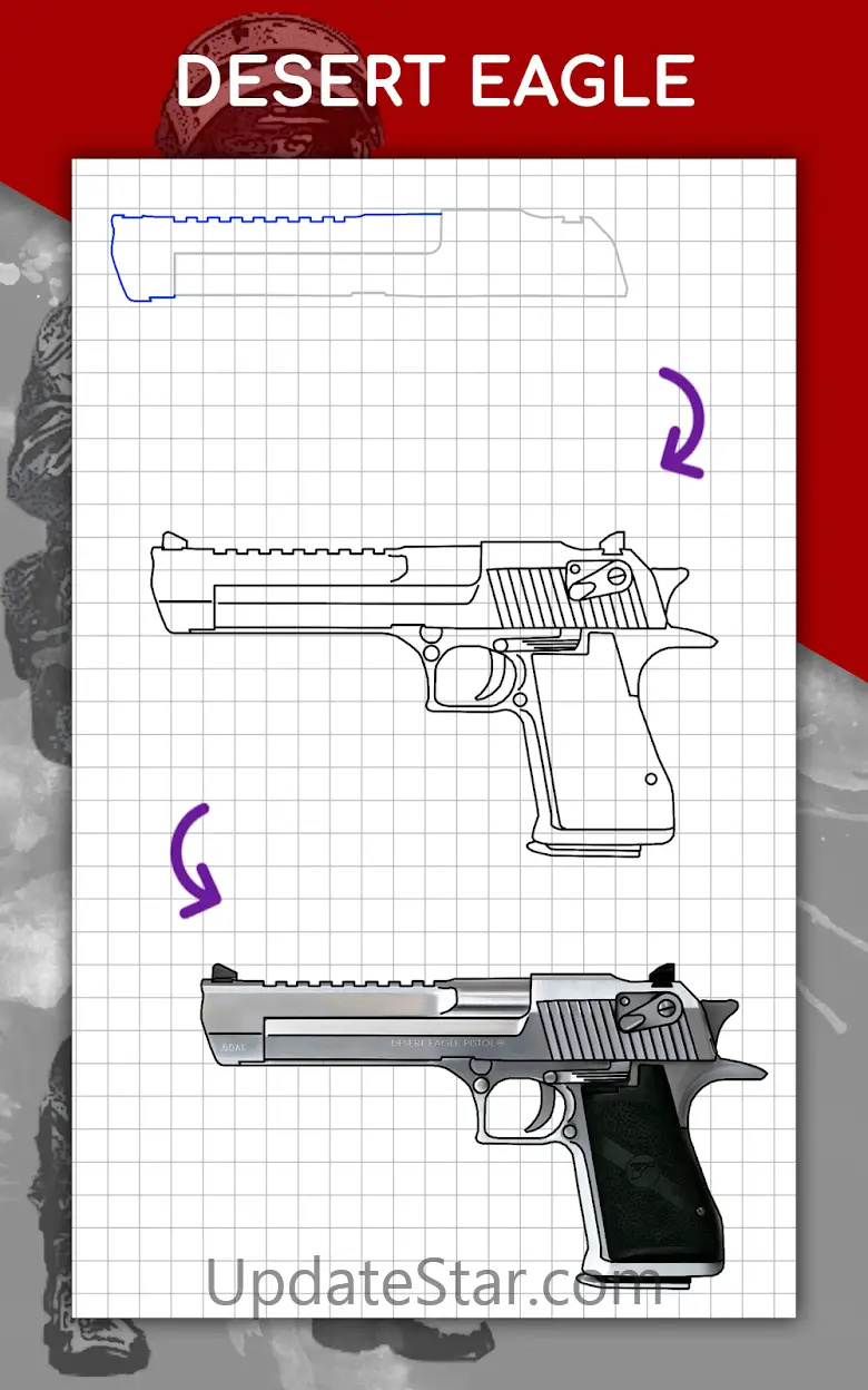 How to draw weapons by steps 5.0