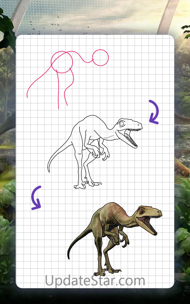 How to draw dinosaurs by steps 5.4.10